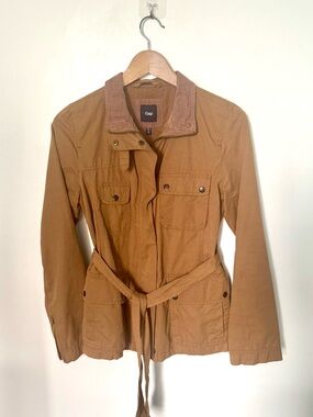 GAP Women's Brown Utility Jacket with Waist Tie, like new